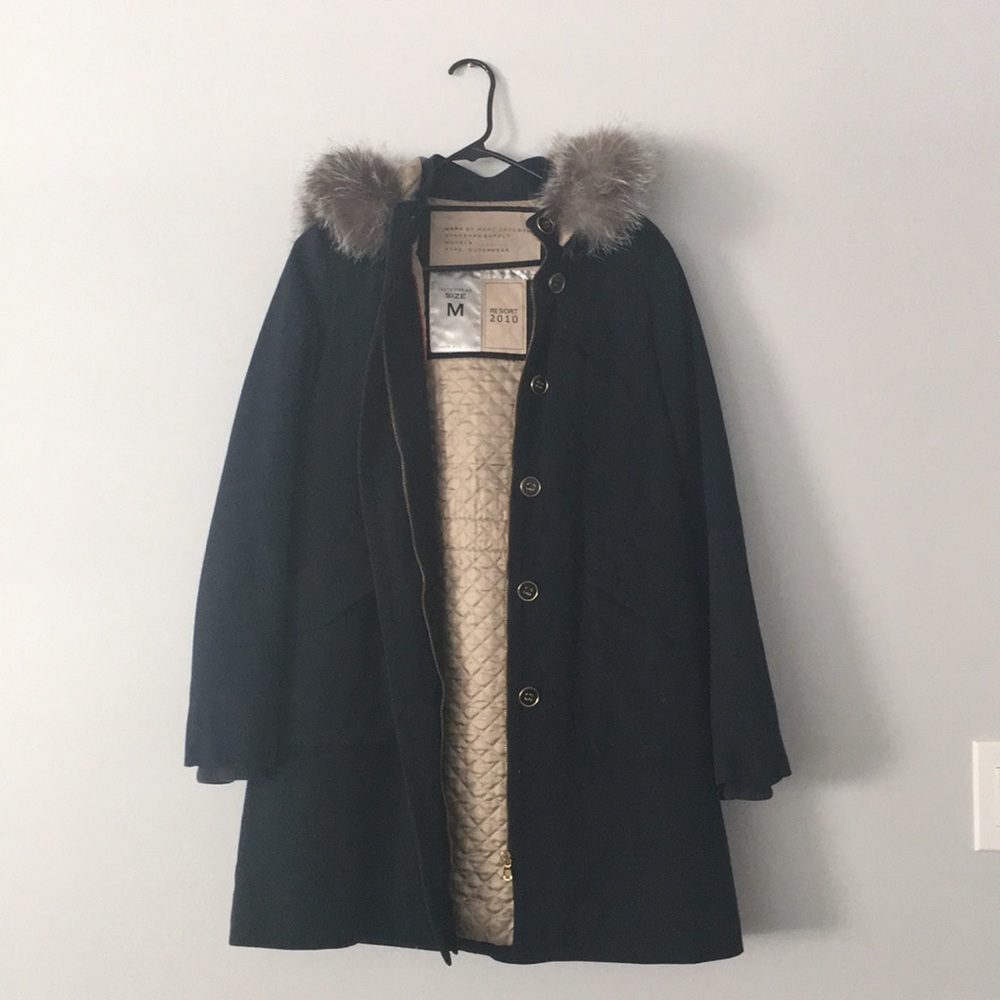 Marc Jacobs Resort 2010 Real Fur Parka Navy